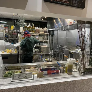 Prep area for ready made items to add to your meal