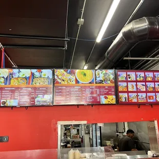 Front counter and menu