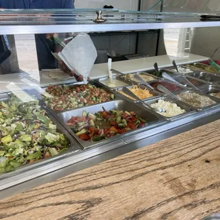 Falafel lineup - so good.