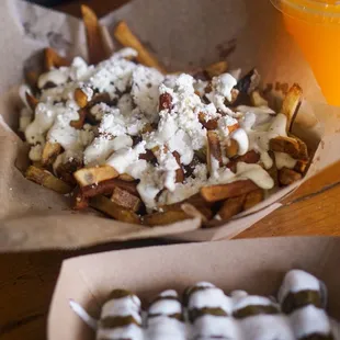 Garlic Fries and Dolmas - IG: @nelson_eats