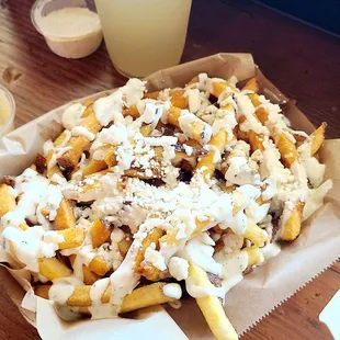 Garlic fries &amp; mint lemonade