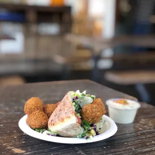 a plate of food on a table