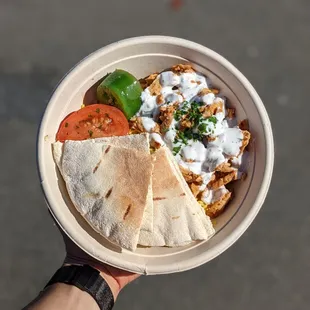 10/9/21- House Special Rice &amp; Pita Bowl. $9. Chicken Shawarma.