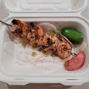 extra shrimp kabab skewer