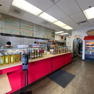the counter of a restaurant