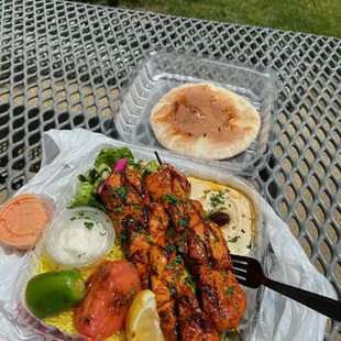 Chicken kabob plate