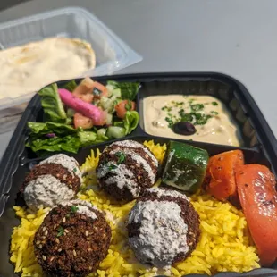 Falafel Rice Plate (minus the pita)