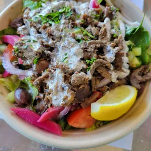 Mediterranean Salad with Beef/Shawarma - $15.95