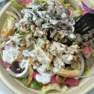 mixed shawarma salad