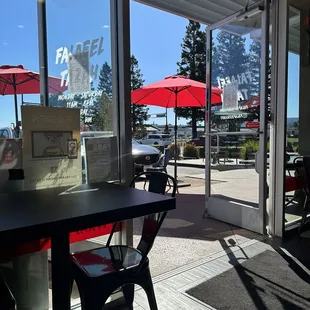 View from inside of the restaurant