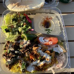 Mixed Shawarma Rice Plate. Rice place has nice flavors.