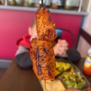 The best Chicken Kabab Rice Plate