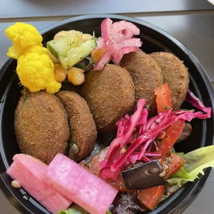 Falafel Bowl with Toppings from the bar!