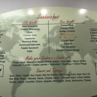 a menu for a restaurant