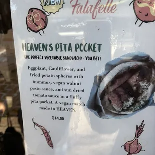 Great Vegan Falafel- eggplant, cauliflower, fried potato with vegan pesto... so good!