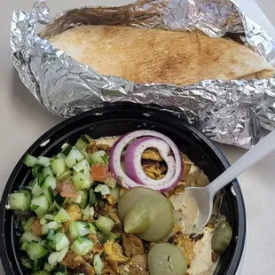 Chicken Shawarma and Hummus bowl