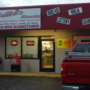 the front of the restaurant