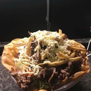 Steak salad! It is huge and delicious!