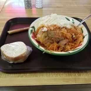 Cabbage roll dinner.
