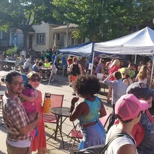 Riverwest 24 street party outside of Falcon Bowl