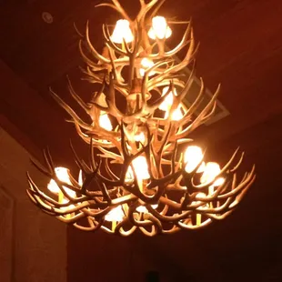 There are Antler Chandeliers in the great room, appropriately so.