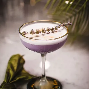 Lavender Gin Fizz at Falcon's Lair.  Photos by ShootAnyAngle Photography.