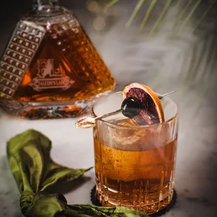 Smoked Old Fashioned at Falcon's Lair.  Photos by ShootAnyAngle Photography.