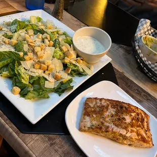 Salmon Caesar salad