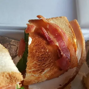 A half puece of bacon. Seriously?