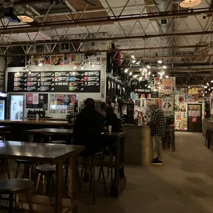 the interior of the brewery