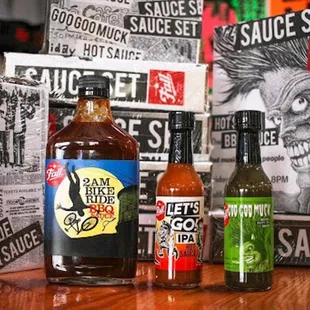 a variety of hot sauces