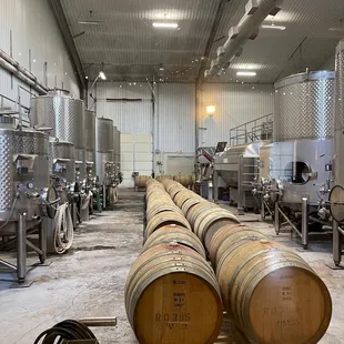 barrels lined up in a row
