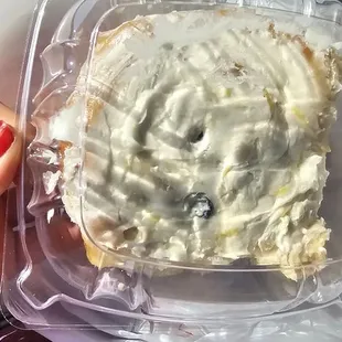 Blueberry Lemon cinnamon roll provided by the local Amish