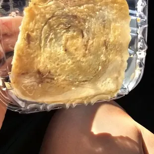 Bottom of cinnamon roll