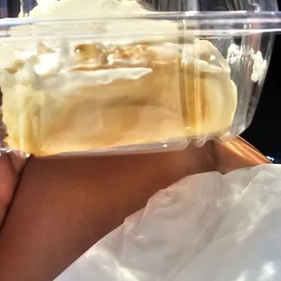 Side view of cinnamon roll