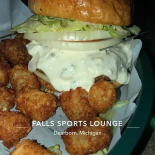 The blu cheese burger be the biz!!