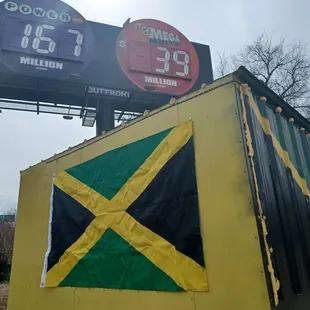 a truck with a jamaican flag on it