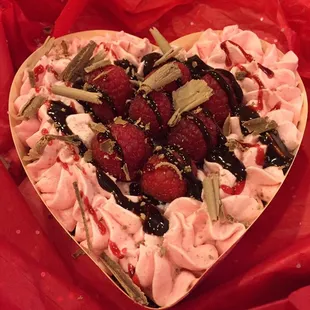 Raspberry Heart Brownie