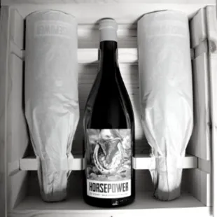 a bottle of wine in a refrigerator