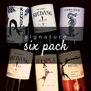 six bottles of wine