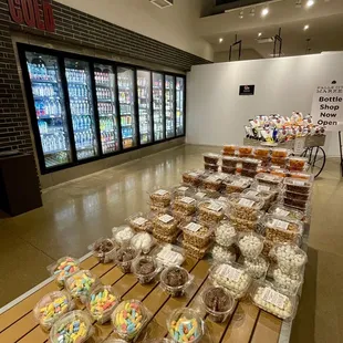 a variety of goods on display