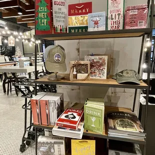 a display of books on a shelf