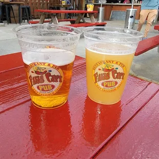 Enjoying a brew on the "partio"