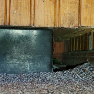 a close up of a train coming through the door