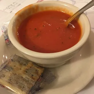 Tomato metallic soup. Tastes like the pot.