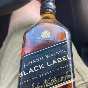 a bottle of johnnie walker black label