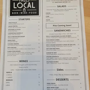 menu