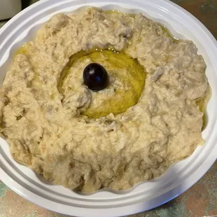 Baba Ghanouj- large. Absolutely delicious every time.