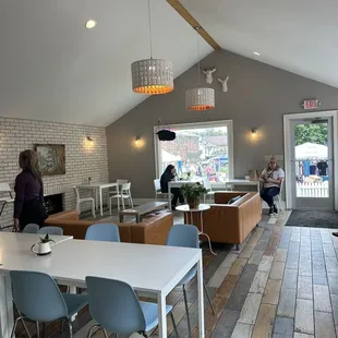 a view of the dining area