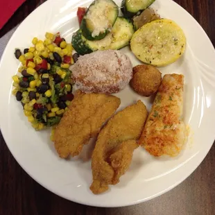 Buffet food. REALLY good for a buffet. And the doughnut things are magical!